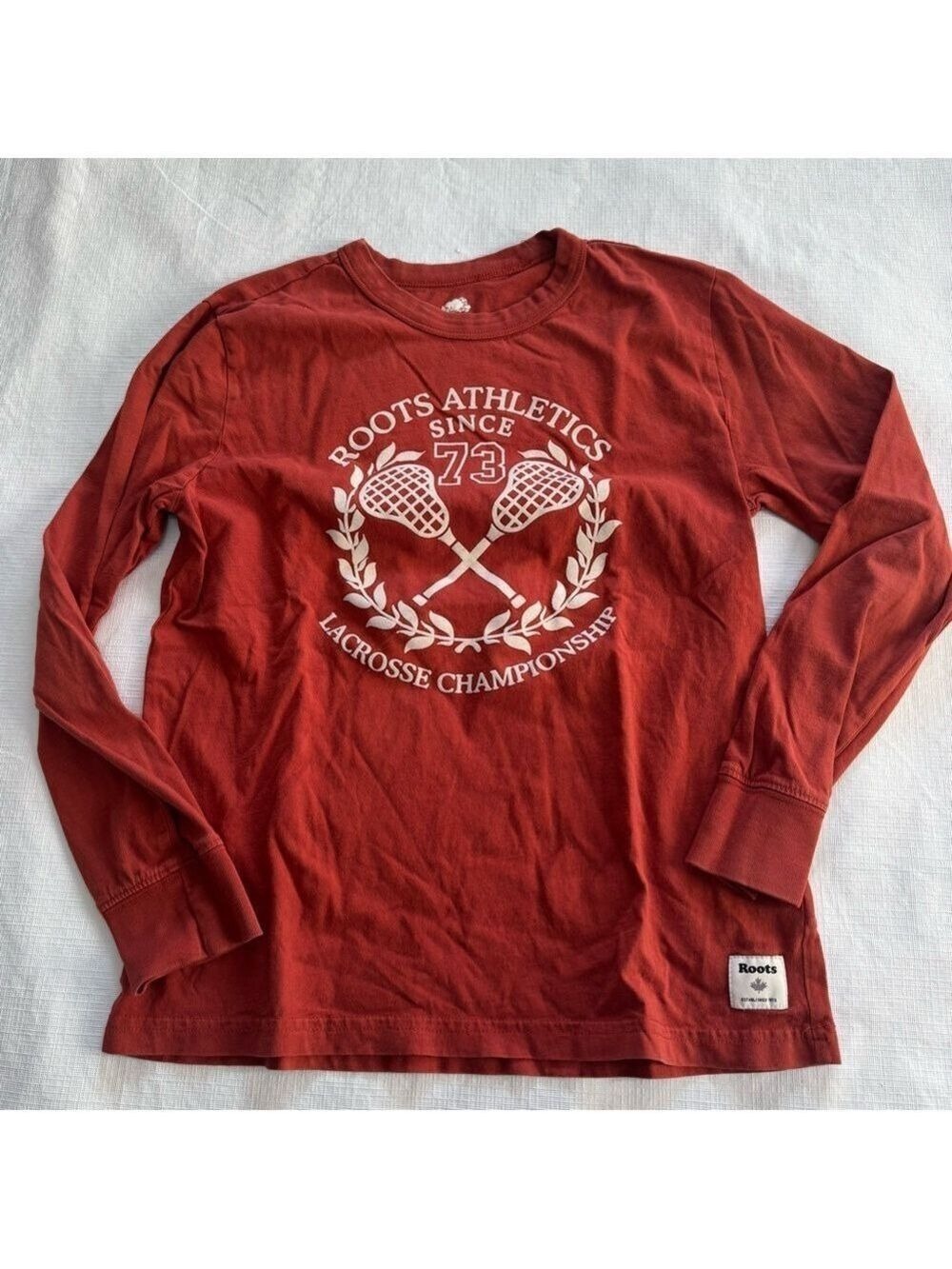 Roots Kids Lacrosse Long Sleeve Tee - Deep Red